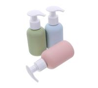 CALLARON Set de 3 Botellas de Viaje Diseño Macaron Portátil de 100ml Dispensador de Bomba y Plástico Aprobado por Tsa para Cremas y Champú