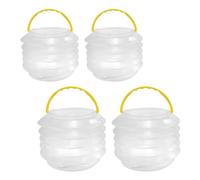 CALLARON Set de 4 Cubos de Lavado Plegables Transparentes para Pinceles, Diseño Compacto para Pintura al Óleo y Acuarela, Apto para Pintura al Aire Libre Color Aleatorio
