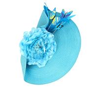 CALLARON Sombrero de Tocado para Mujer Flor Diadema Exagerada para Boda Fiesta de Accesorios Cabello Color Beige 1