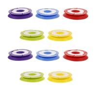 CALLARON Soporte para Línea de Pesca de Silicona 60mm, Organizador de Sedal Cerrado, 10 Piezas Colores Variados (Rojo, Azul, Verde, Amarillo, Púrpura), Accesorio Versátil para Equipo