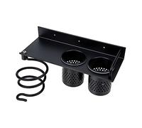CALLARON Soporte Para Secador De Pelo Soporte De Baño Organizador Del Baño Muro Estante Soporte De Pared Para Secador De Pelo Montado Cabello Black Aluminio Espacial