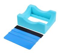 CALLARON Soporte para Taza de Silicona Pequeño Azul Verdoso, Base Compacta Antideslizante para Vaso Fino, Kit con Raspador para Sublimación y Manualidades, Suministros de Bricolaje para