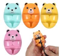 CALLARON Soportes Adhesivos para Enchufes Diseño de Oso, Ganchos Organizadores sin Perforación, Compactos y Prácticos para Colgar Cables y Cargadores en Cocina y Hogar