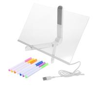 CALLARON Tablero de Notas Luminoso de Mesa Acrílico Transparente 7 Bolígrafos de Colores Usb, Tablero de Mensajes para Oficina, Hogar y Decoración de Escritorio
