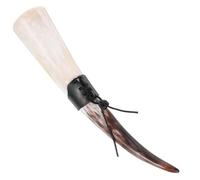 CALLARON Taza de Cuerno de Buey para Beber Vino con Gran Capacidad, Hecha a Mano en Cuero Beige, Decoración Retro y Fácil de Almacenar para Uso Decorativo y Beber