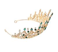 CALLARON Tiara Boda Imitación Nupcial Paseo De Estilo Barroco Novia a Diamante Dama De Honor Fiesta De Princesas Novias Decoración Pompa Novia Princesa Aleación Green