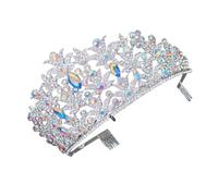 CALLARON Tiara De Boda Coronas Para Novia 1 Unidad Plateada Diadema De Gemas De Imitación Para Mujeres Eventos Nupciales Fiestas y Cumpleaños