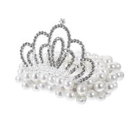 CALLARON tiara de perlas lazos para el cabello con de perlas Rosario gomas para el pelo de chicas Cabello para bollos lazo elástico para el cabello para niña aleación
