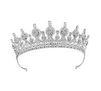 CALLARON Tiaras de Novia Gemas de Imitación Tiara para Boda Adorno Cabello Joya de Metal para Novia Accesorio Cabello Fiesta