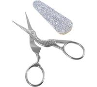 CALLARON Tijeras de Costura Decorativas, Tijeras de Bordar Vintage de Metal y Cuero con Funda, para Cortar Hilos, Manualidades Diy, Bordado y Escuela