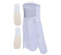 CALLARON Traje de Sombrero Velo de Apicultor, Kit de Apicultura, Ropa de Trabajo de Tela de Color Claro, Guantes Largos, Protección para Apicultores, Fácil de Usar