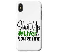 Cállate el hígado Estás Bien, trébol irlandés del día de San Patricio Carcasa para iPhone X/XS