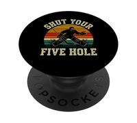Cállate tu Humor Divertido de Portero de Hockey sobre Hielo de Cinco Agujeros PopSockets PopGrip Adhesivo