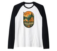 Callaway Gardens - Camisa con diseño de mariposas y lago floral Camiseta Manga Raglan
