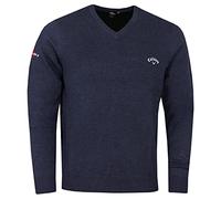 Callaway Golf Hombre de Manga Larga con Cuello en V suéter - Armada Brezo - XXL