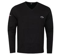 Callaway Golf Hombre de Manga Larga con Cuello en V suéter - True Negro - L