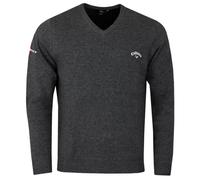 Callaway Golf Hombre de Manga Larga con Cuello en V suTER - Charcoal Brezo - M