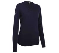 Callaway V-Neck Merino suéter de mujer, azul marino oscuro, XL