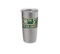 Calle 18, Pilsen, Chicago, Neighborhood Pride, Illinois Vaso térmico de acero inoxidable de doble pared