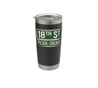 Calle 18, Pilsen, Chicago, Neighborhood Pride, Illinois Vaso térmico de acero inoxidable de doble pared