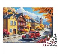 Calle Autumn Village Rompecabezas 1000 Piezas Regalo Familiar Navidad Adultos Coloridos Ilustrados Juego Difícil 38x26cm/1000pcs