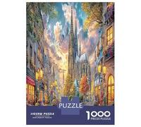 Calle Catedral 1000 Piezas Calle Catedral Rompecabezas Desafiantes Juguetes Desafiantes para Adultos Juego Familiar para Adultos Y Niños Regalos 38x26cm/1000pcs