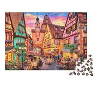 Calle De Alsacia 1000 Piezas Jigsaw Puzzle Papel Reciclado Casas De Entramado Adulto Jigsaws Difícil Y Desafiante Alivia La Demencia Senil Divertido 38x26cm/1000pcs