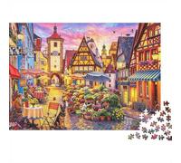 Calle De Alsacia Jigsaw Puzzles 1000Pc Recycled Material Half Timber House Puzzles para Ancianos Accesorios para Juegos De Rompecabezas Interesting Juego Familiar Props for Adultos 38x26cm/1000pcs