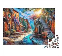 Calle de Ciudad Europea Puzzle para Adultos Puzzle de 1000 Piezas Luz Colorida Papel Puzzle para Toda la Familia 52x38cm/1000pcs