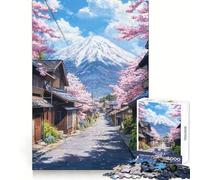 Calle de los Cerezos en Flor en Japón,Rompecabezas de 1000 Piezas para Adultos Mejora la Memoria Ocio y escapada Corte de Calidad Regalo sincero (38x26cm)