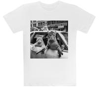 Calle De Los Gatos Gánsteres Camiseta Blanca para Niños Camiseta De Manga Corta para Niños Kids White tee Children Short Sleeve T-Shirt
