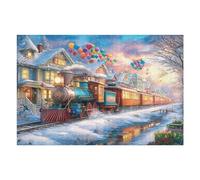 Calle de Navidad Nevada Puzzle 1000 Piezas Cartón Resistente para Niños Mayores 14 Años Estimulación Cerebral Entretenimiento Sin Pantalla 1000 PCS