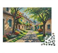 Calle del Pueblo Puzzles 1000 Piezas Papel Reciclado para Adultos Puzzle para Adultos Juego Familiar Divertido y desafiante Excelente Idea de Regalo para la descompresión 38x26cm/1000pcs
