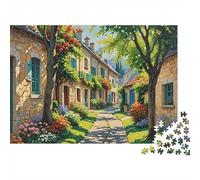 Calle del Pueblo Rompecabezas 1000 Piezas - Desafío para Adultos, Impresión HD Mate, Decoración Mural, Caja Regalo, 38x26cm/1000pcs