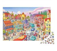 Calle del Pueblo Vida Diaria Puzzle de 1000 Piezas Puzzle para Adultos Papel Descanso Regalo Familiar 52x38cm/1000pcs