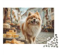 Calle del Queso Perro Esponjoso Puzzle de 1000 Piezas Puzzle para Adultos Relajante Papel Hogar Regalo 52x38cm/1000pcs