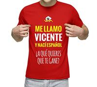 CALLE DEL REGALO Camiseta Personalizada con Nombre y la Frase 'Nací español a qué Quieres Que te Gane'