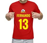 CALLE DEL REGALO Camiseta Personalizada con Nombre y número para animar a la Selección (Rojo)