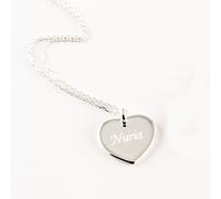 CALLE DEL REGALO Colgante de Plata corazón con Cadena de Plata/Colgante Personalizado con Texto Grabado/Ideal para cumpleaños o Aniversarios