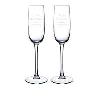 CALLE DEL REGALO Copas de cava para parejas grabadas con nombres y fecha, copas personalizadas para regalar en aniversarios, Bodas...
