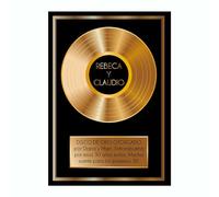 CALLE DEL REGALO Disco de Oro Personalizado con Nombre y Dedicatoria | Placa Decorativa de PVC | Regalo Original para Hombres y Mujeres | Ideal para Cumpleaños, Bodas, Jubilaciones y Aniversarios