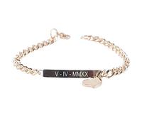 CALLE DEL REGALO - Esclava Corazón Personalizada | Pulsera de Acero con Grabado de Texto | Regalo Romántico para Mujer, Novia y Parejas | Ideal para San Valentín, Aniversario y Cumpleaños