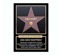 CALLE DEL REGALO - Estrella de la Fama de Hollywood Personalizada con Nombre y Dedicatoria | Placa PVC Decorativa para Pared | Original para Cumpleaños, Navidad y cinéfilos | Fabricado en España