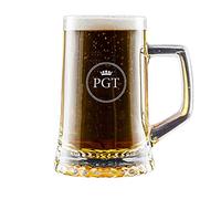 CALLE DEL REGALO Jarra de Cerveza grabada con Sus Iniciales en estuche de cartón