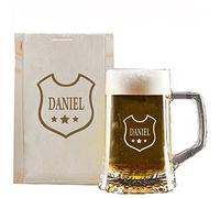 CALLE DEL REGALO Jarra de Cerveza grabada su Nombre en caja de madera