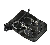 CALLE DEL REGALO Llavero de corazón partido grabado con nombres, iniciales, fechas…