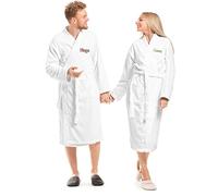 CALLE DEL REGALO Pack albornoces para pareja (Blanco, XL)