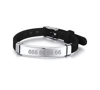 CALLE DEL REGALO Pulseras identificativas para niños personalizada (Silicona negra)