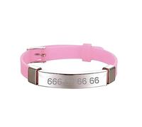 CALLE DEL REGALO Pulseras identificativas para niños personalizada (Silicona rosa)