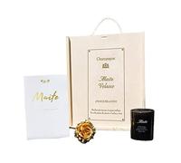 CALLE DEL REGALO: Regalo de jubilación personalizado para una mujer con rosa de oro, vela y tarjeta en caja de madera